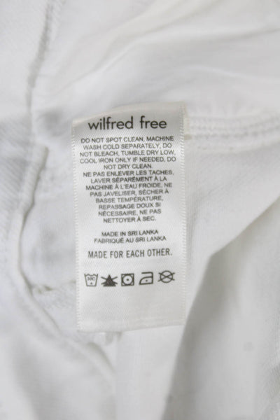 Wilfred Free Womens White Cargo Pants Cotton High Rise Inseam 30 Size 4