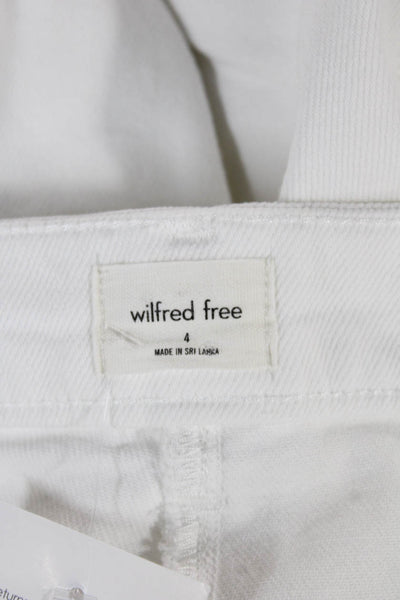 Wilfred Free Womens White Cargo Pants Cotton High Rise Inseam 30 Size 4