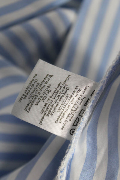 Highline Collective Womens Off Shoulder Striped Blue Blouse Long Sleeve Size XS