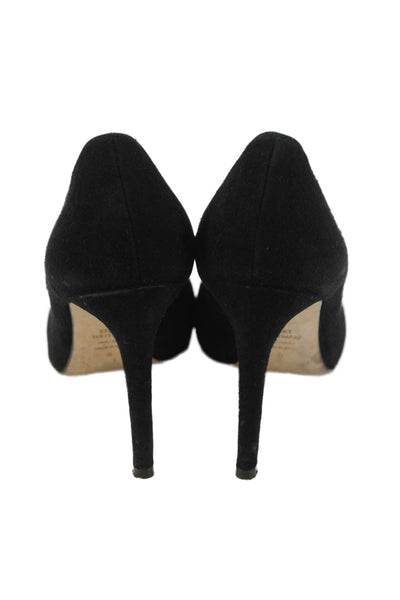 Stuart Weitzman Womens Suede Pointed Toe Heels Black Size 5