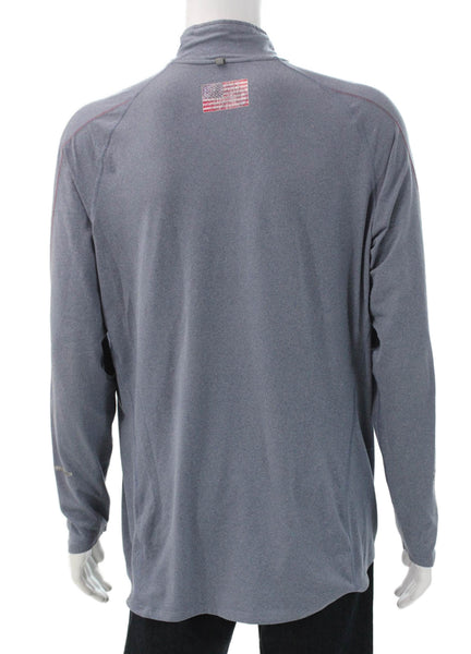 Nike Unisex Adults Pullover Sweatshirt Gray Polyester Zip Mock Neck Size L