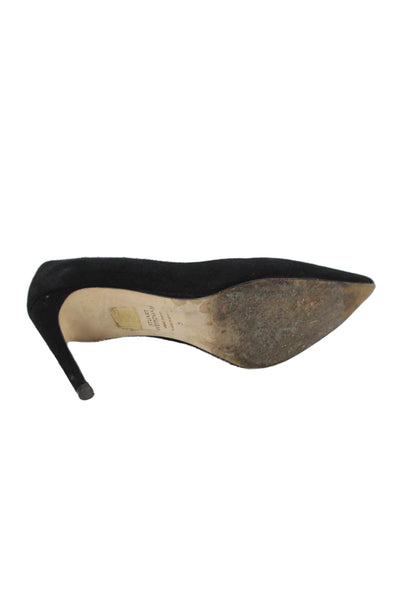 Stuart Weitzman Womens Suede Pointed Toe Heels Black Size 5
