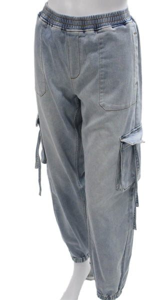 Ser.O.Ya Womens Tapered Blue Cotton Blend Jeans Pull On Size S