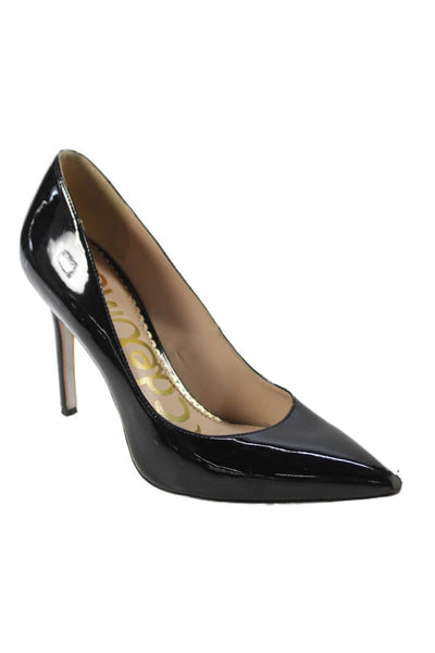 Sam Edelman Womens Patent Leather Pointed Toe Heels Pumps Black Size 6N