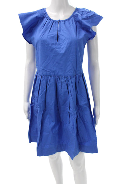 Vineyard Vines Womens A-Line Cotton Blue Knee Length Dress Short Sleeve Size XS