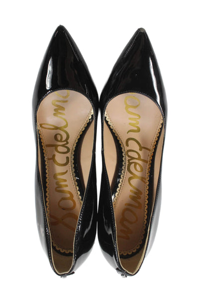 Sam Edelman Womens Patent Leather Pointed Toe Heels Pumps Black Size 6N