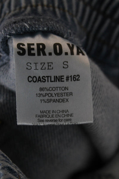 Ser.O.Ya Womens Tapered Blue Cotton Blend Jeans Pull On Size S