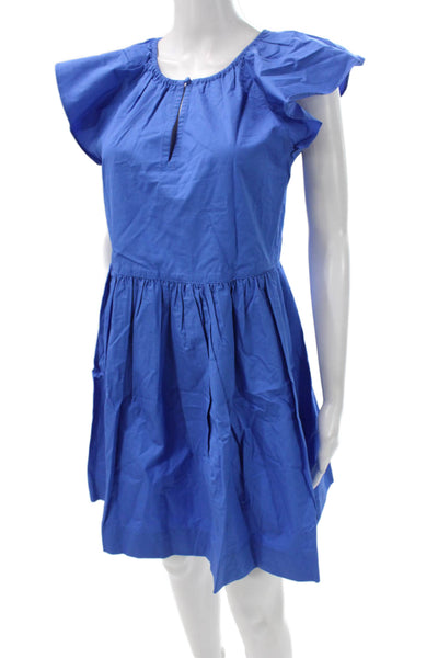 Vineyard Vines Womens A-Line Cotton Blue Knee Length Dress Short Sleeve Size XS