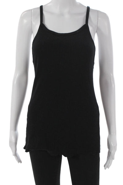 Sundry Womens Tank Top Black Cotton Scoop Neck Sleeveless Size 3