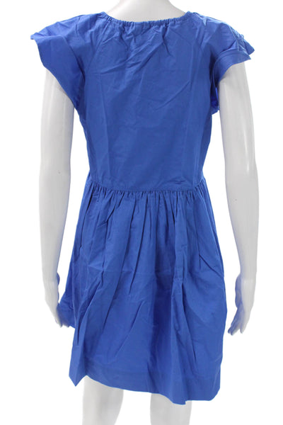 Vineyard Vines Womens A-Line Cotton Blue Knee Length Dress Short Sleeve Size XS