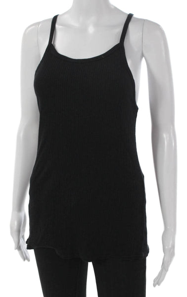 Sundry Womens Tank Top Black Cotton Scoop Neck Sleeveless Size 3