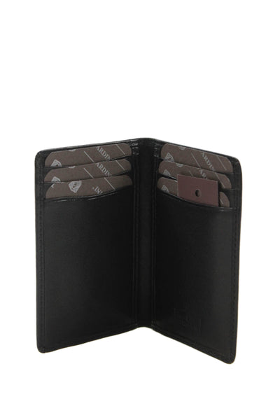 Tardini Womens Leather Classic Card Compartment Wallet Black