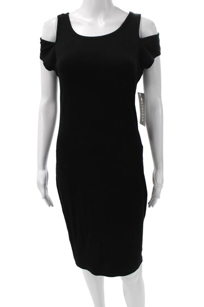 Athleta Women Bodycon Knee Length Black Dress Size S