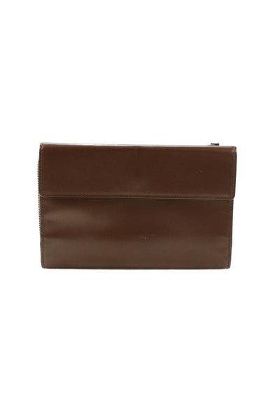 Tardini Womens Leather Compartmented Long Wallet Brown