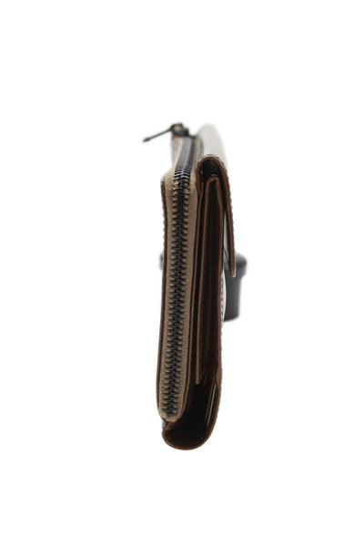 Tardini Womens Leather Compartmented Long Wallet Brown