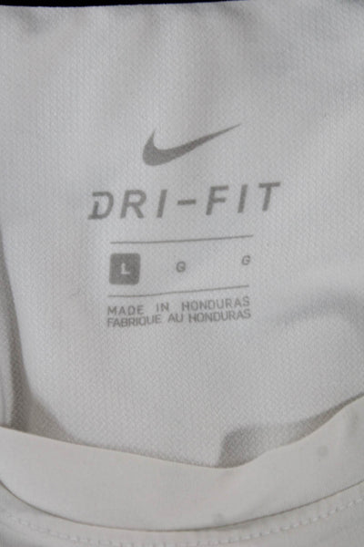 Nike Mens Basic White Crew Neck Short Sleeve Polyester T-Shirt Size L