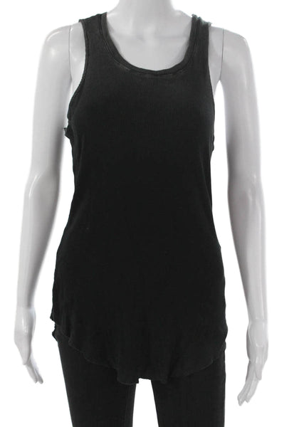 Cotton Citizen Womens Basic Tank Black Supima Scoop Neck Size M