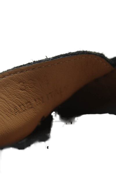 M.Gemi Womens Suede Slip On Loafers Black Size 36.5 6.5