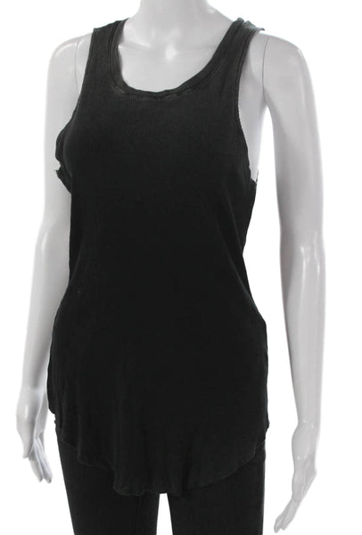 Cotton Citizen Womens Basic Tank Black Supima Scoop Neck Size M