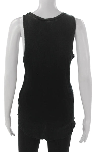 Cotton Citizen Womens Basic Tank Black Supima Scoop Neck Size M