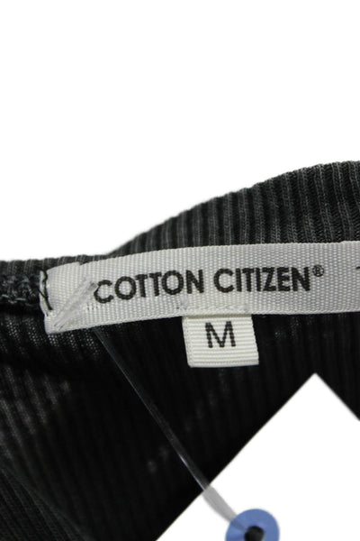 Cotton Citizen Womens Basic Tank Black Supima Scoop Neck Size M