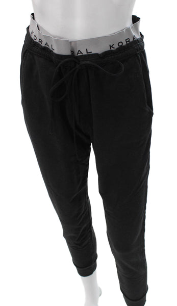 Koral Womens Jogger Pants Black Modal Drawstring Size S