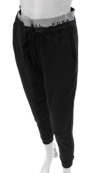 Koral Womens Jogger Pants Black Modal Drawstring Size S