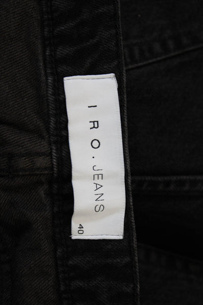 IRO Jeans Women Black Cotton Mini Skirt Short Button Closure Size 40
