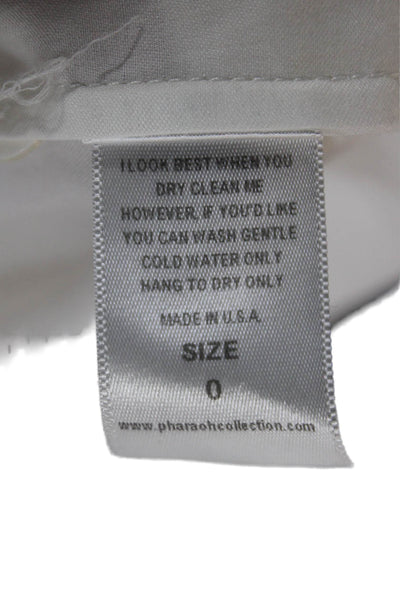 Pharaoh Women Basic White Cotton Henley Long Sleeve Blouse Size 0