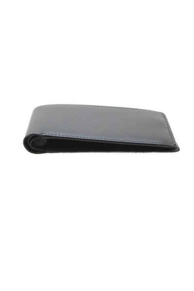Tardini Mens Leather Basic Bifold Wallet Solid Black