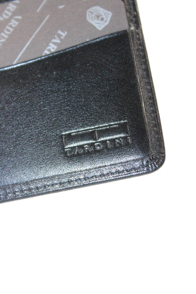Tardini Mens Leather Basic Bifold Wallet Solid Black