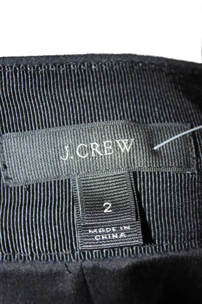 J Crew Women Pleated Skirt Black 100% Polyester Knee Length Zip Size 2
