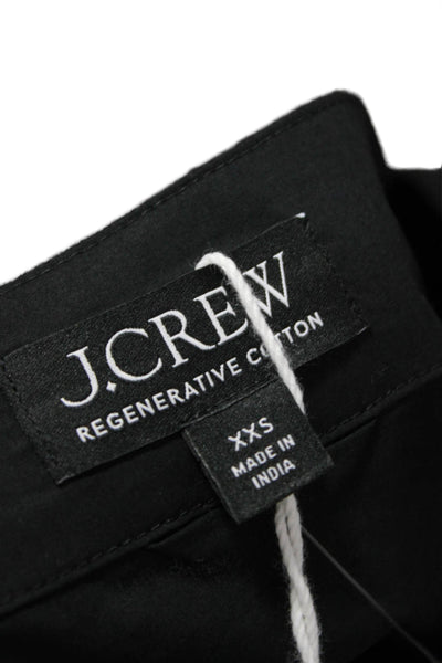 J Crew Women Boat Neck Long Sleeve Tunic Blouse Black Size 2XS