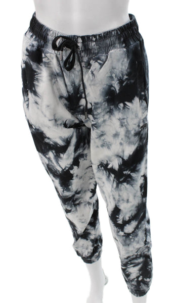 Running Bare Womens Tie Dye Jogger Pants Multicolor Cotton Drawstring Size 8