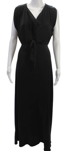 BCBGMAXAZRIA Womens Maxi Dress Black V-Neck Sleeveless Polyester Size XS