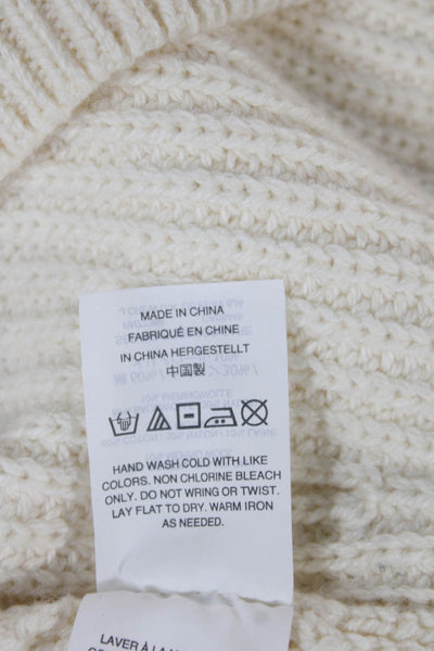 J Crew Women Pullover Sweater Ivory Cotton Crew Neck Long Sleeve Size XS
