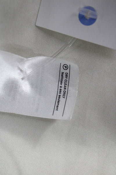 McGuire Womens Overcoat Ivory Modacrylic Button Long Sleeve Size 24