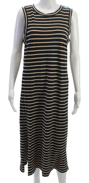 Rails Women Maxi Dress Black Sleeveless Round Neck Cotton Size M