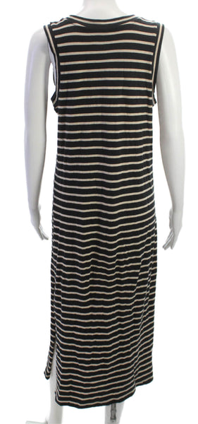 Rails Women Maxi Dress Black Sleeveless Round Neck Cotton Size M