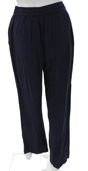 Zara Women Jogger Pants Blue Linen Blend Drawstring Size S