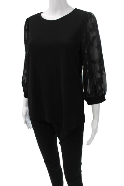 CeCe Womens Merino Wool Pullover Sweater Brown Boat Neck 3/4 Sleeve Size XS