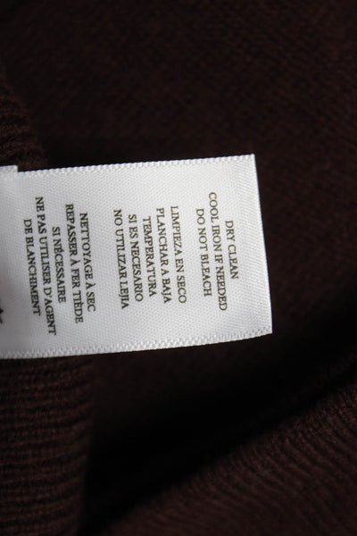 CeCe Womens Merino Wool Pullover Sweater Brown Boat Neck 3/4 Sleeve Size XS