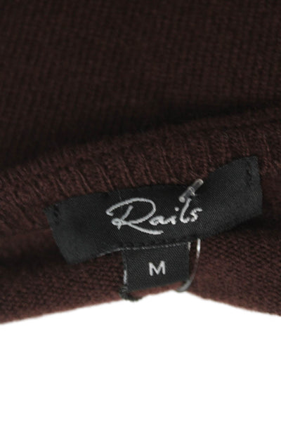CeCe Womens Merino Wool Pullover Sweater Brown Boat Neck 3/4 Sleeve Size XS