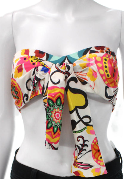 Kasia Womens Tunic Blouse Halter Floral Multicolor Viscose Sleeveless Size XS