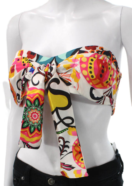 Kasia Womens Tunic Blouse Halter Floral Multicolor Viscose Sleeveless Size XS