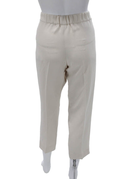 Index Womens Cropped Pants Beige Triacetate Pull On Inseam 24 Size 28