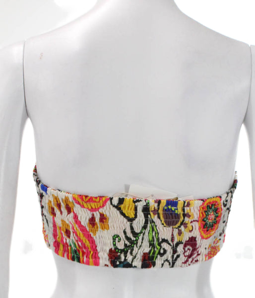 Kasia Womens Tunic Blouse Halter Floral Multicolor Viscose Sleeveless Size XS