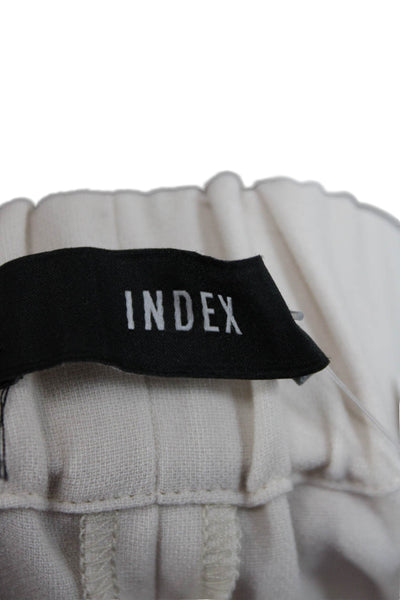 Index Womens Cropped Pants Beige Triacetate Pull On Inseam 24 Size 28