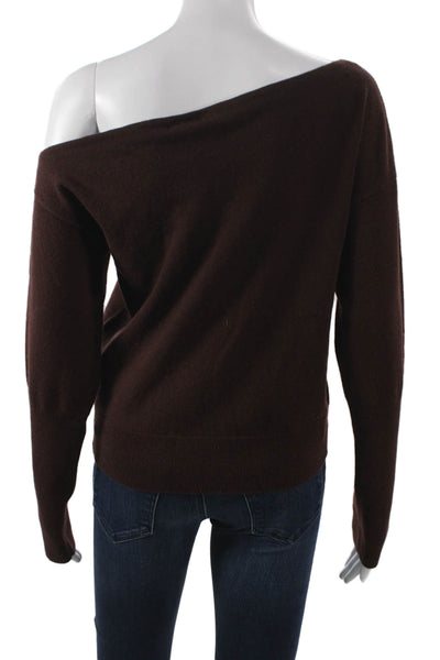 Madewell Women Brown Merino Wool Boat Neck Long Sleeve Pullover Sweater Size XS