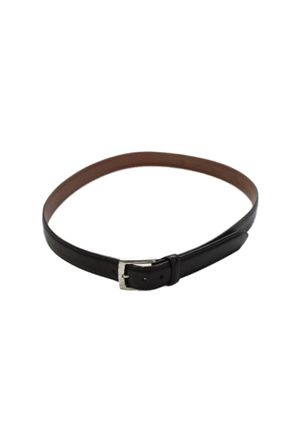 Brooks Brothers Mens Leather Frame Buckle Belt Black Size 38/95